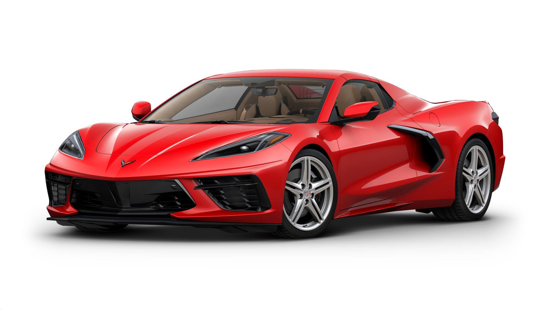 2027 Chevrolet Corvette Stingray 3LT in Torch Red — front three-quarter view