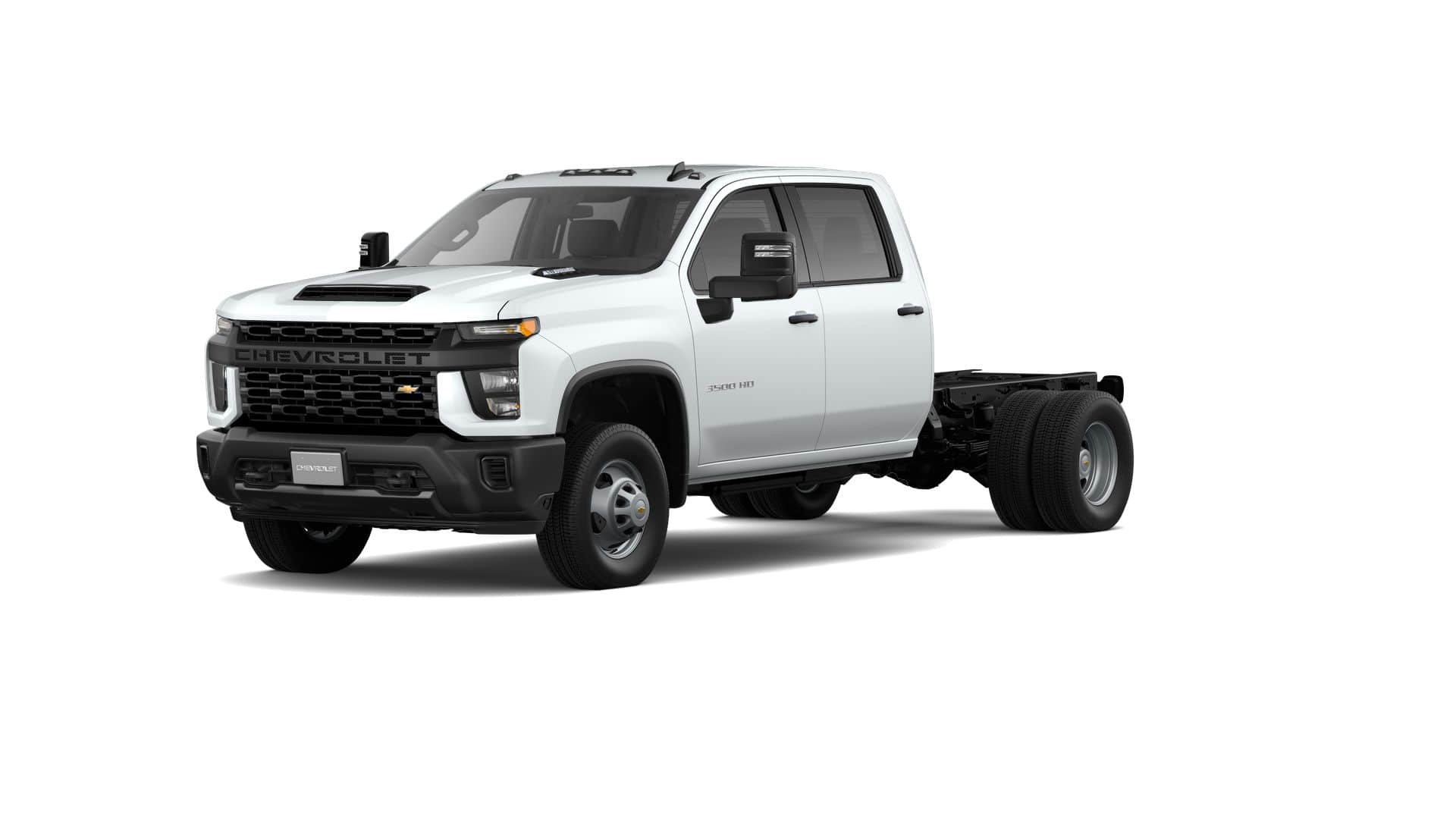 2026 Chevrolet Silverado 3500 HD Chassis Cab Work Truck in Summit White — front three-quarter view