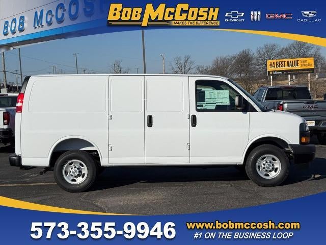 2025 Chevrolet Express Cargo WT in Summit White — front three-quarter view